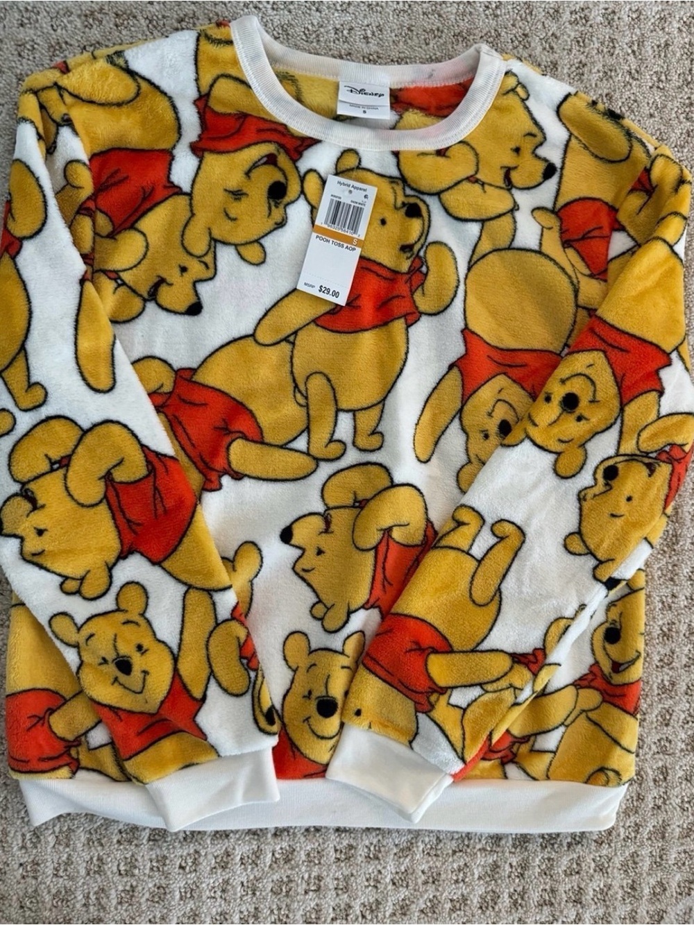 Disneyland Winnie the Pooh cozy fleece sweatshirt pullover women’s small NWT!